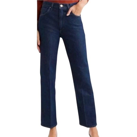 Goldsign Denim - Goldsign A Jean, Dark Blue, Straight Leg, High Rise, 28” Inseam,W3342-759,Sz. 25